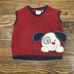 Koala Kids Red and Blue Puppy Knit Vest